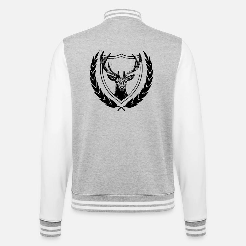 Deer - College Sweat Jacket - heather grey/white