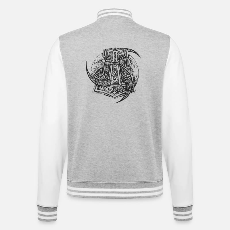 Thorhammer Compass Moon - College Sweat Jacket - heather grey/white