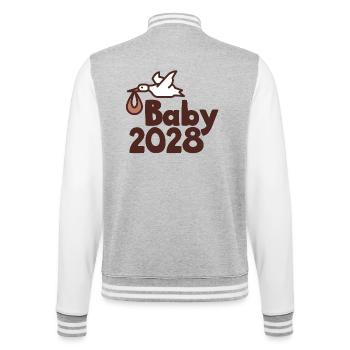 Storch Baby 2028 - College-Sweatjacke - Grau meliert/Weiß - Hinten - Marisol (170cm)