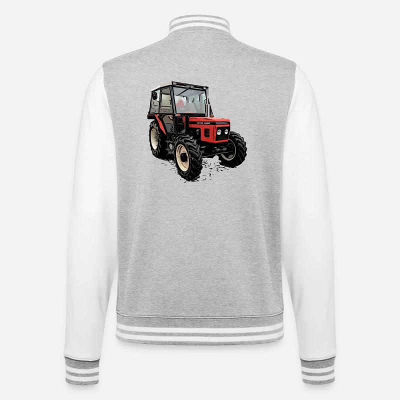 Szetor Traktor 5245 - College-Sweatjacke - Grau meliert/Weiß