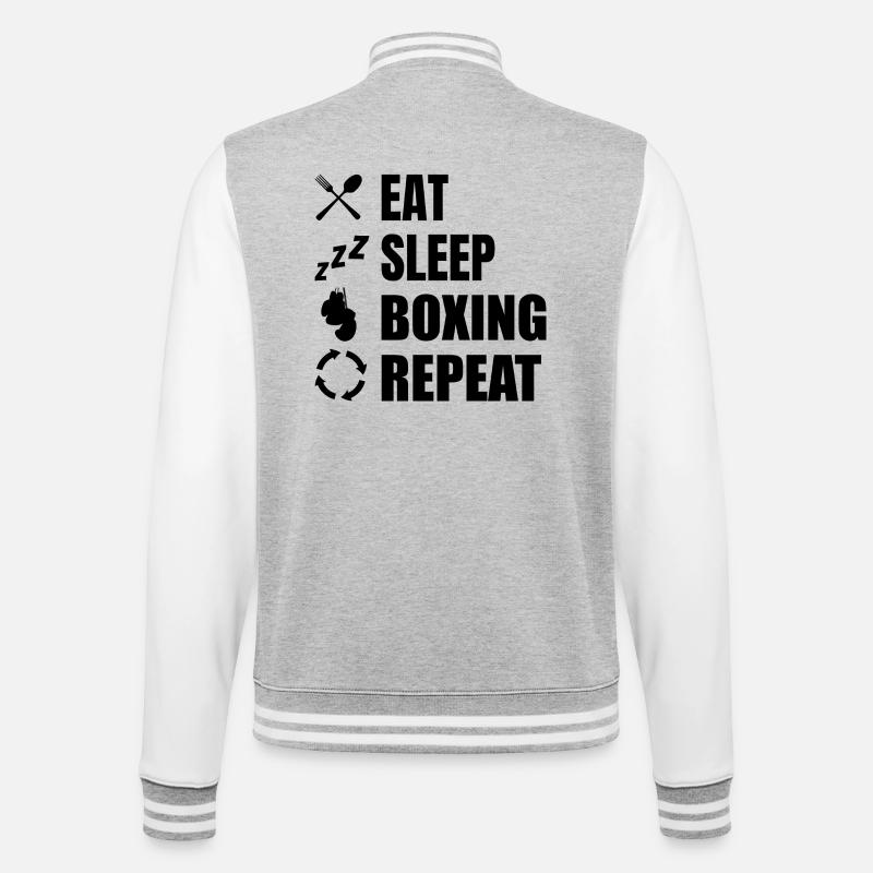 Boxing Routine - College Sweat Jacket - heather grey/white
