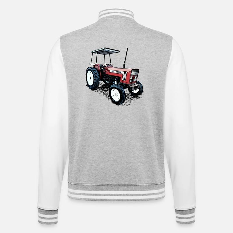 Traktor 666 - College-Sweatjacke - Grau meliert/Weiß