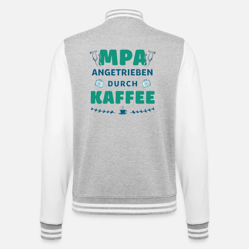 Medizinische Praxisassistentin | Mpa | Kaffee - College-Sweatjacke - Grau meliert/Weiß