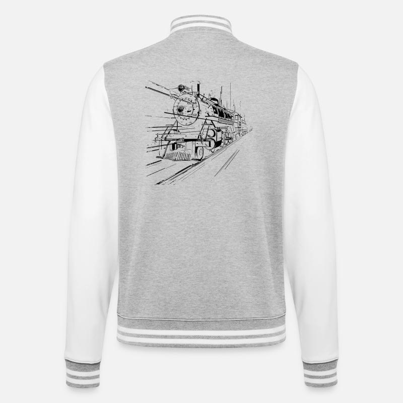 Zug - College-Sweatjacke - Grau meliert/Weiß