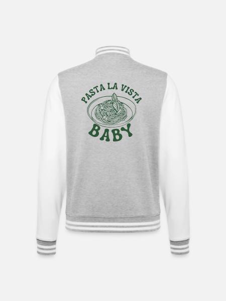 Pasta la vista baby- Spaghetti nudeln ramen - College-Sweatjacke - Grau meliert/Weiß