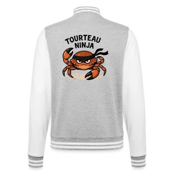 Ninja Crab - College Sweat Jacket - heather grey/white - Back - Marisol (170cm)