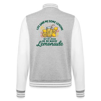 Religious Humor About Lemonade - College Sweat Jacket - heather grey/white - Back - Marisol (170cm)