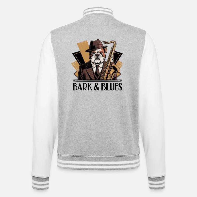 Bark et Blues - Veste Teddy - gris chiné / blanc