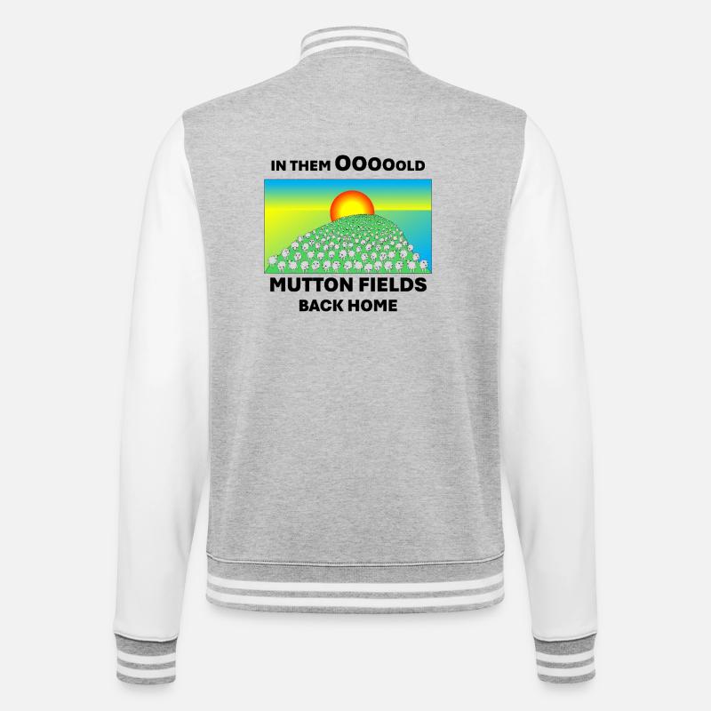 Mutton fields back home - College Sweat Jacket - heather grey/white