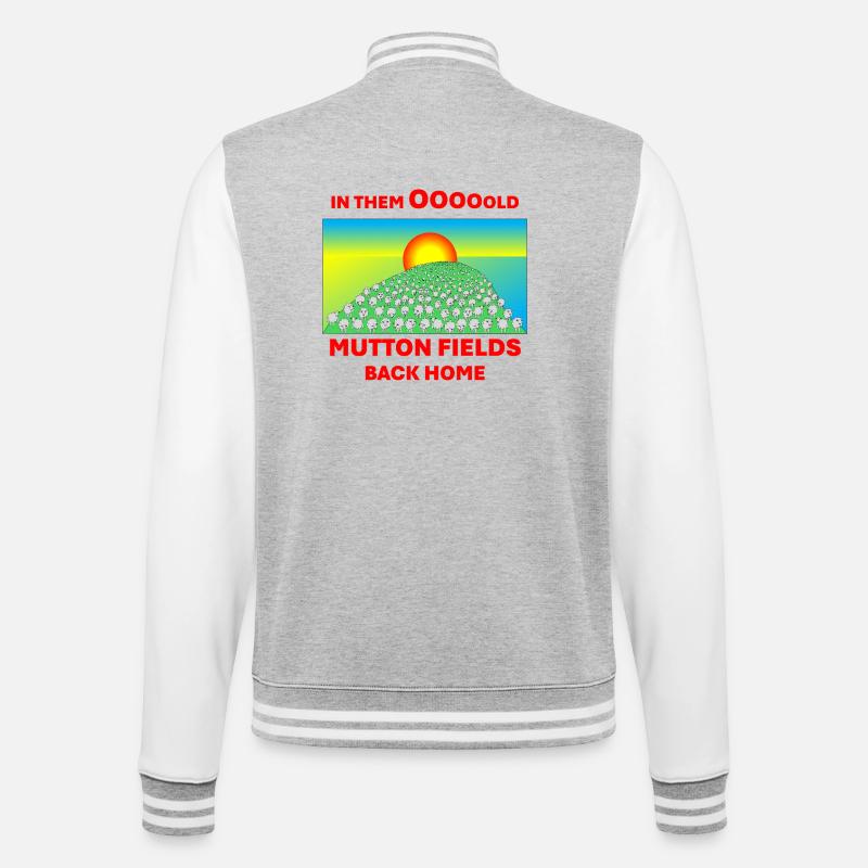 Mutton Fields - College Sweat Jacket - heather grey/white