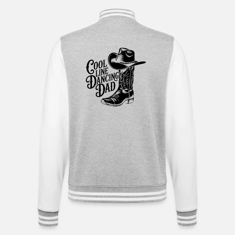 Linedance Papa tanzt Line Dance - College-Sweatjacke - Grau meliert/Weiß