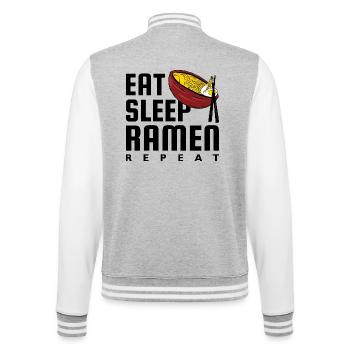 Essen Schlaf Ramen Wiederholen - College-Sweatjacke - Grau meliert/Weiß - Hinten - Marisol (170cm)