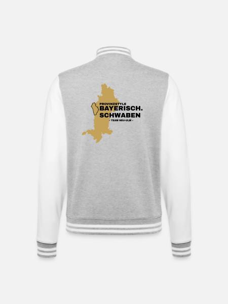 Schwaben | NEU-ULM - College-Sweatjacke - Grau meliert/Weiß