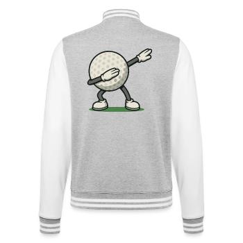 Drôle Golf Dabbing Golf Balle Golfer Design - Veste Teddy - gris chiné / blanc - Dos - Marisol (170cm)