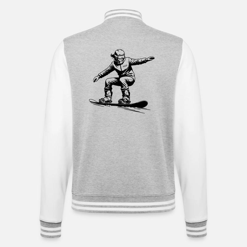 Cool Snowboarder - Snowboard Graphic - College Sweat Jacket - heather grey/white