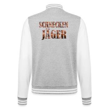 SCHNECKENJäGER Schnecken Garten gärtnern Kleingart - College-Sweatjacke - Grau meliert/Weiß - Hinten - Marisol (170cm)