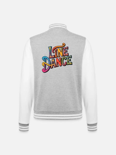 Line Dance Western Lettering - College Sweat Jacket - heather grey/white