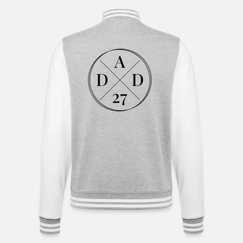 Papa 2027 - Dad 27 - College-Sweatjacke - Grau meliert/Weiß