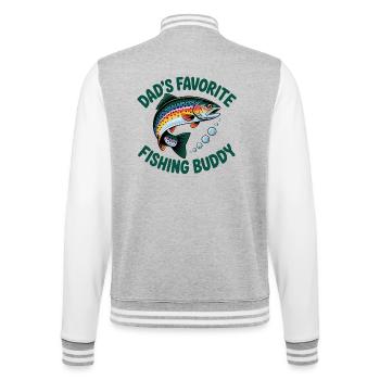 Papa Angel Buddy - College Sweat Jacket - heather grey/white - Back - Marisol (170cm)