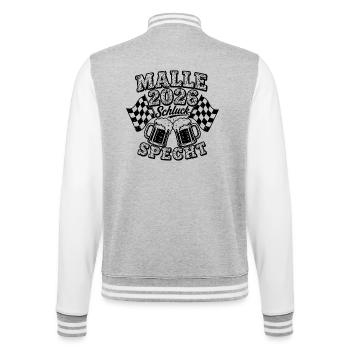 Malle 2026 Schluckspecht on Tour - College-Sweatjacke - Grau meliert/Weiß - Hinten - Marisol (170cm)