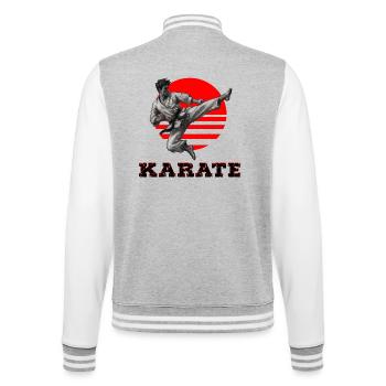 Karate - College-Sweatjacke - Grau meliert/Weiß - Hinten - Marisol (170cm)