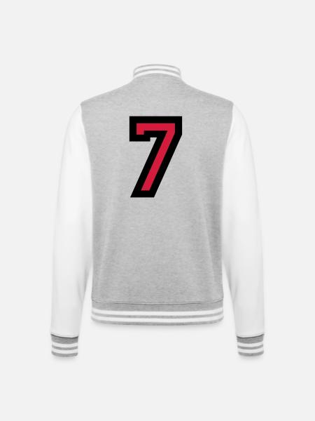 Le numéro 7 - Nombre Seven - Veste Teddy - gris chiné / blanc