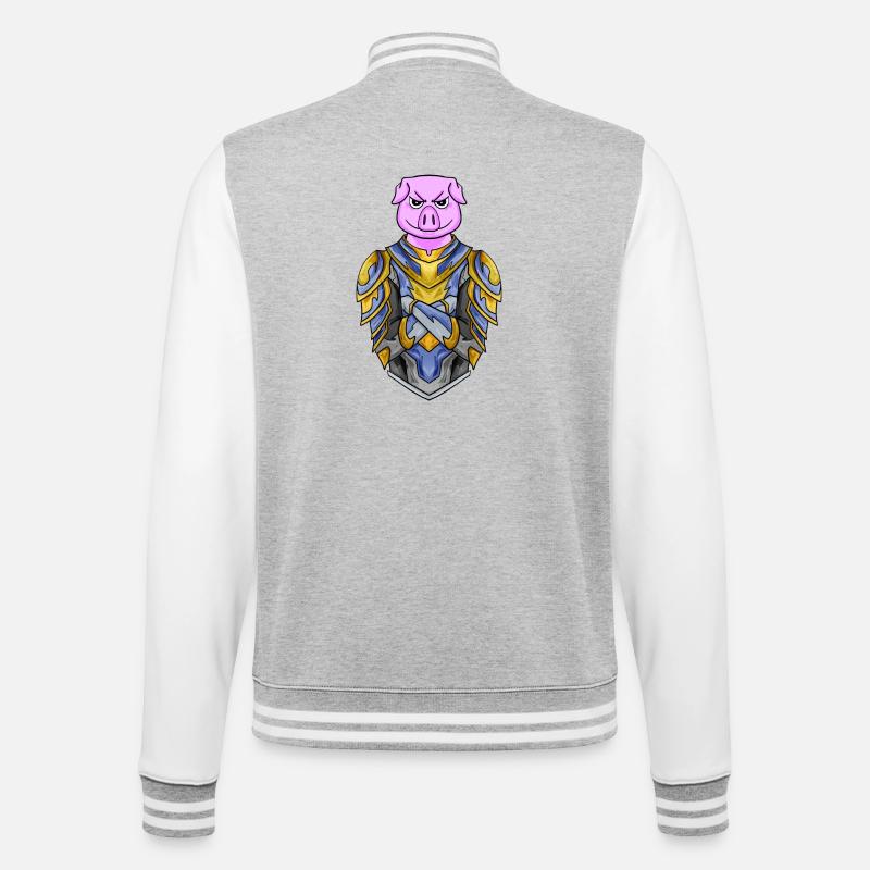 Knight Pig cool - College Sweat Jacket - heather grey/white