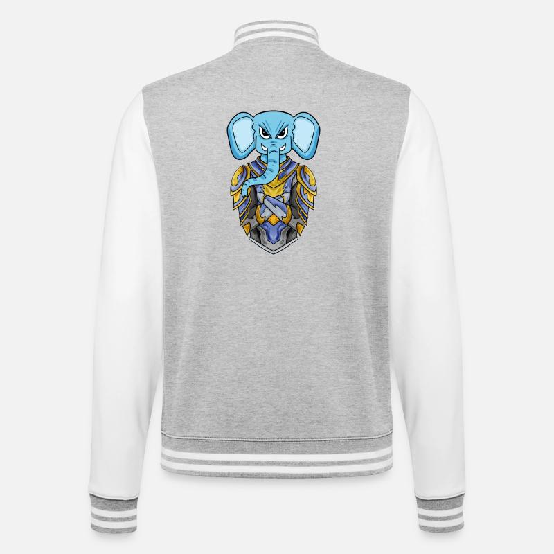 Knight elephant cool - College Sweat Jacket - heather grey/white