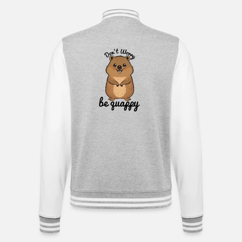 Ne vous inquiétez pas soyez quappy - Veste Teddy - gris chiné / blanc