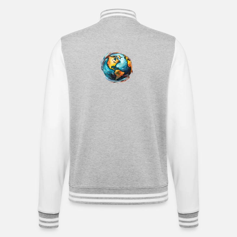 Globe in motion - College Sweat Jacket - heather grey/white