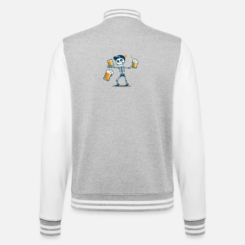 Toast squelette à la bière - Veste Teddy - gris chiné / blanc