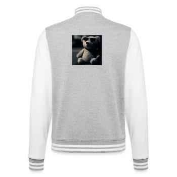Teddy Cool - College-Sweatjacke - Grau meliert/Weiß - Hinten - Marisol (170cm)