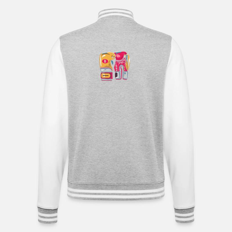 Vivid Boxhandschuh Duo - College-Sweatjacke - Grau meliert/Weiß
