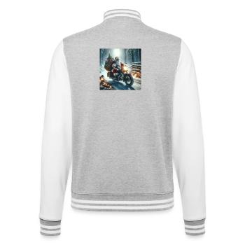 Weihnachts Design 8 - College-Sweatjacke - Grau meliert/Weiß - Hinten - Marisol (170cm)