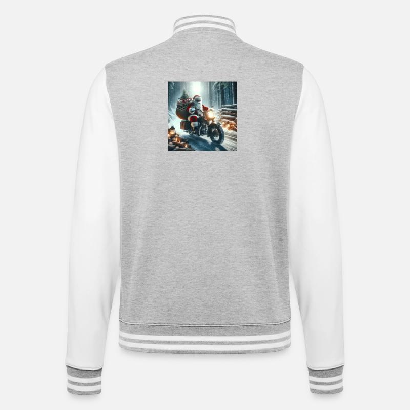 Weihnachts Design 8 - College-Sweatjacke - Grau meliert/Weiß