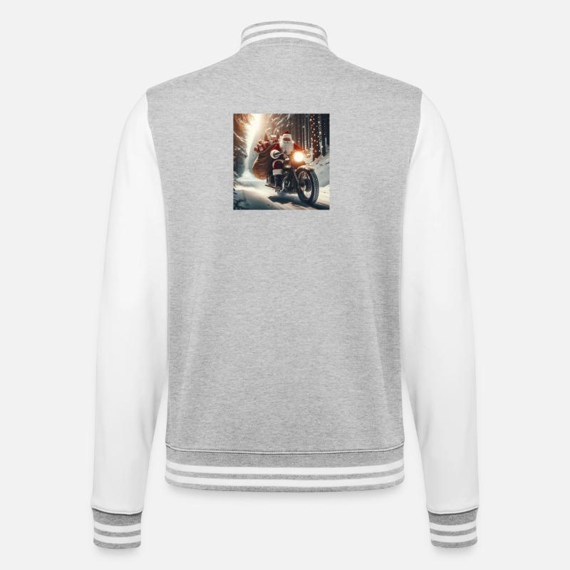 Weihnachts Design2 - College-Sweatjacke - Grau meliert/Weiß