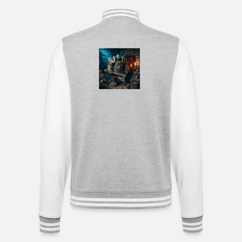 Conception d’orc 2 - Veste Teddy - gris chiné / blanc