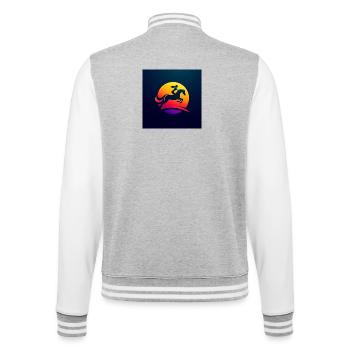 Rider on Horse 1 - College Sweat Jacket - heather grey/white - Back - Marisol (170cm)