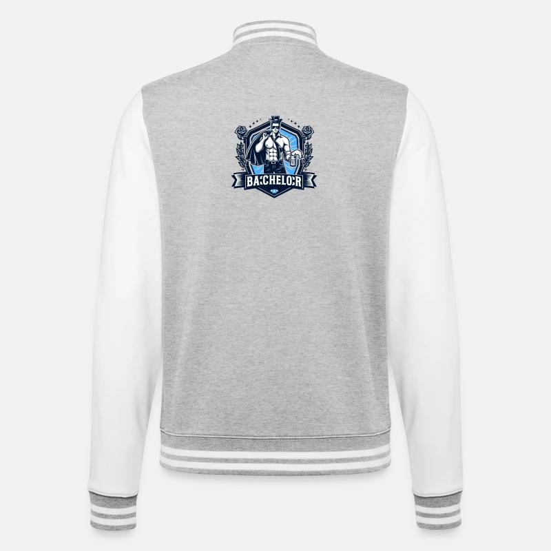 JGA - Junggesellenabschied 1 - College-Sweatjacke - Grau meliert/Weiß