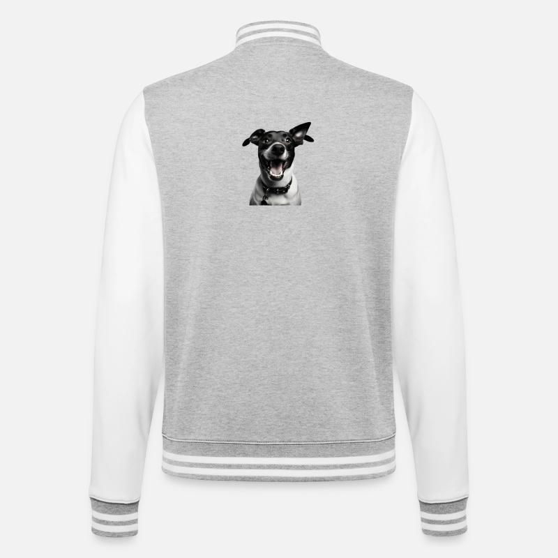 Chien Noir & Blanc - Veste Teddy - gris chiné / blanc