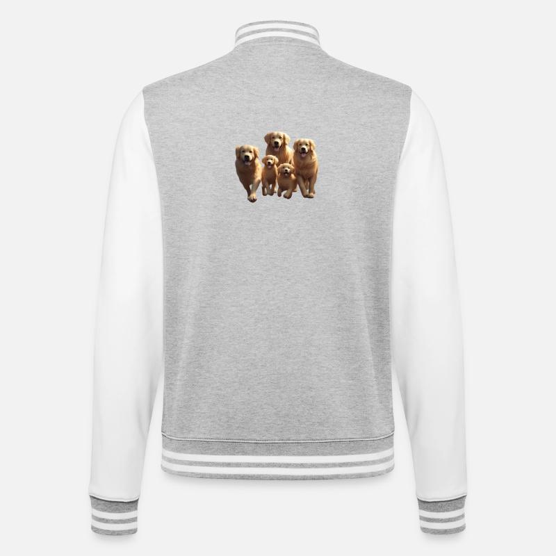 Golden Retriever Pack Parade - College Sweat Jacket - heather grey/white