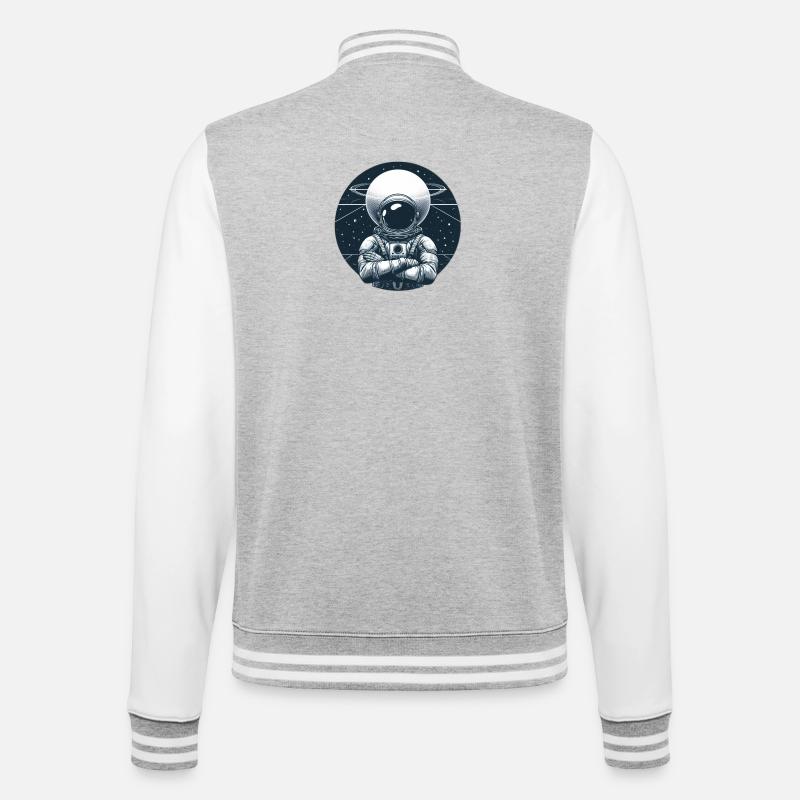 Astronaut - College-Sweatjacke - Grau meliert/Weiß