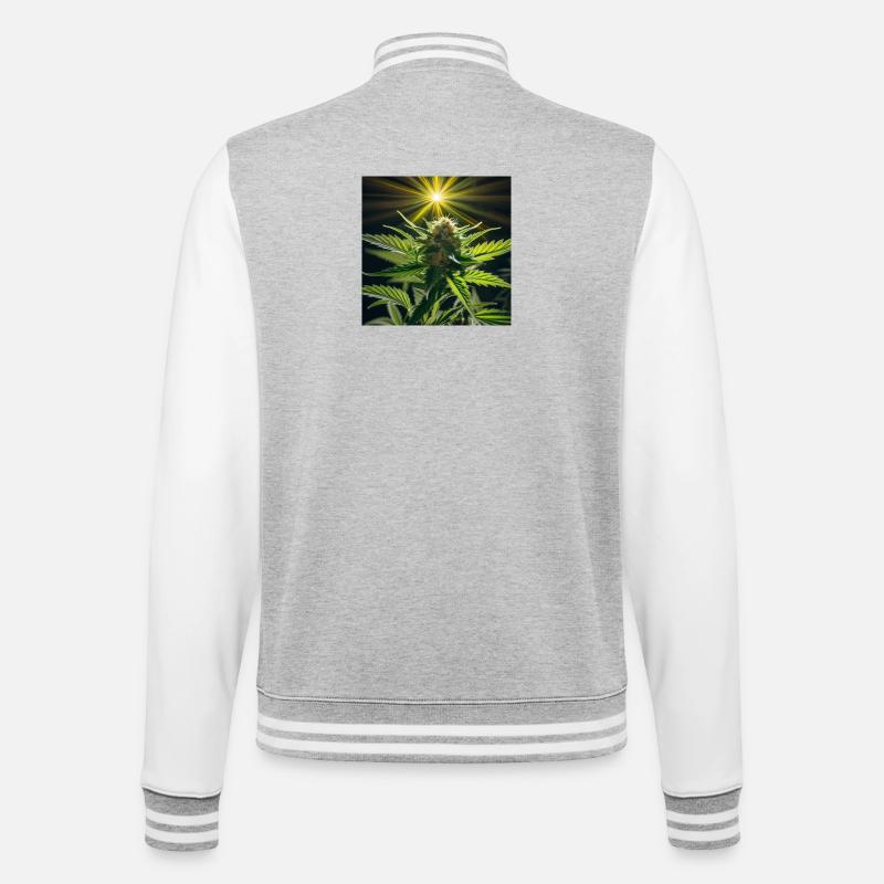 Cannabis 4 - Veste Teddy - gris chiné / blanc