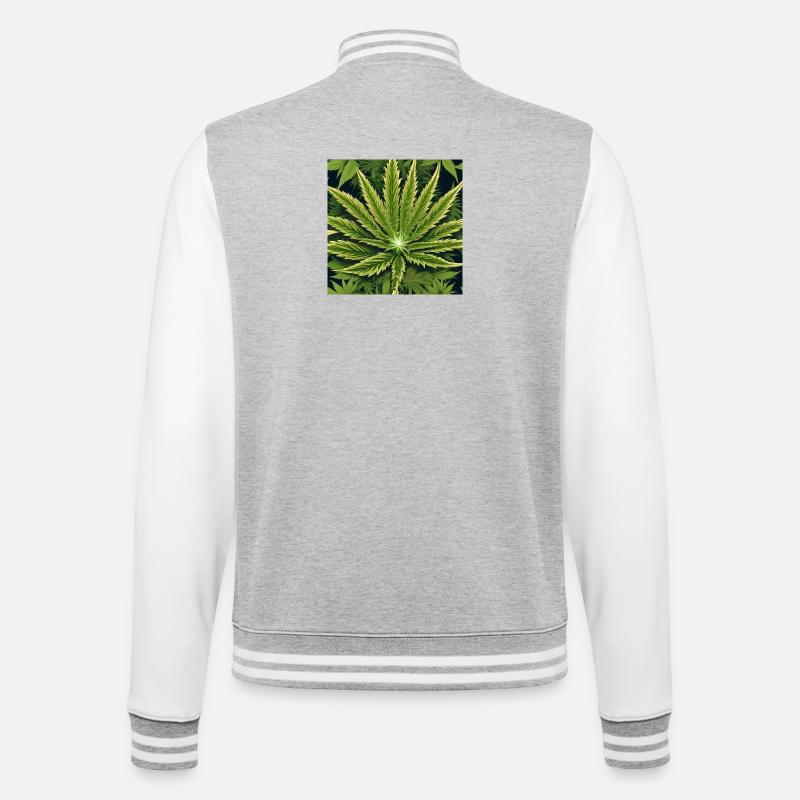 Cannabis 4 - College-Sweatjacke - Grau meliert/Weiß