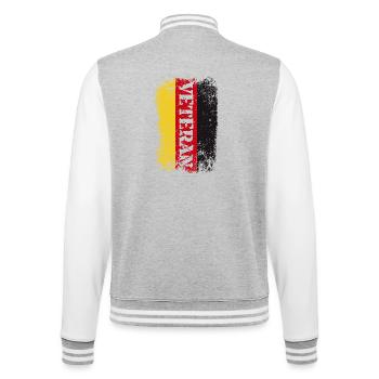 veteran - College-Sweatjacke - Grau meliert/Weiß - Hinten - Marisol (170cm)