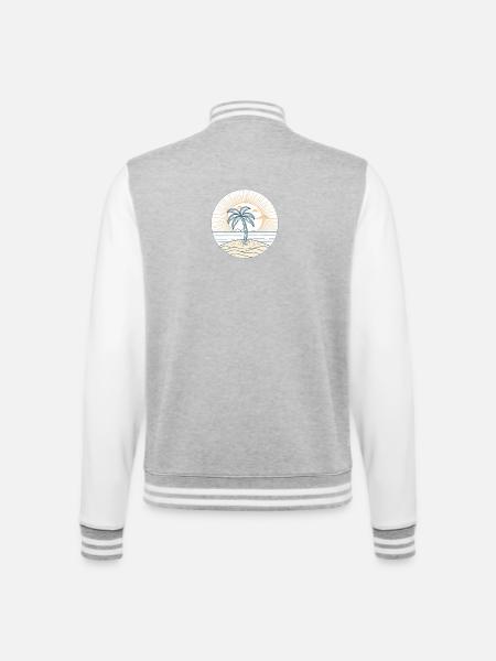Sunny Island Palm Circle - College Sweat Jacket - heather grey/white
