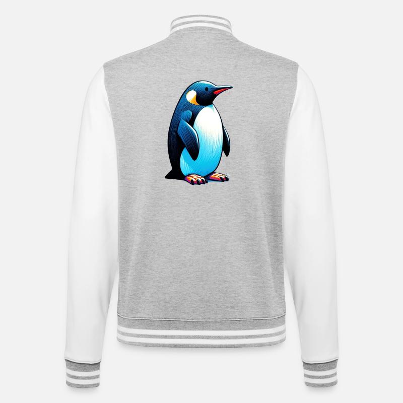 Penguin - College Sweat Jacket - heather grey/white