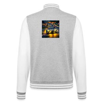 Rennwagen im Abendlicht Kurvenjagd - College-Sweatjacke - Grau meliert/Weiß - Hinten - Marisol (170cm)
