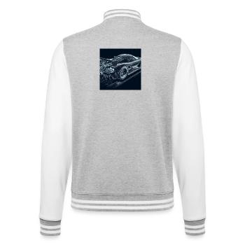 Blaupause Rennwagen Vision - College-Sweatjacke - Grau meliert/Weiß - Hinten - Marisol (170cm)