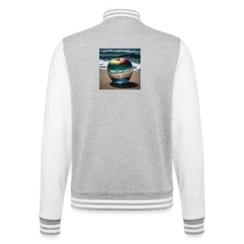 apple - College Sweat Jacket - heather grey/white - Back - Marisol (170cm)